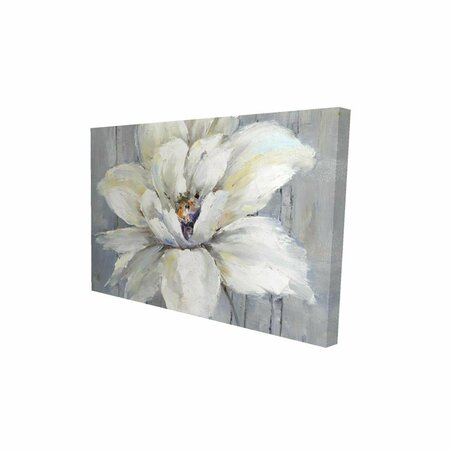 FONDO 20 x 30 in. White Flower on Wood-Print on Canvas FO2776776